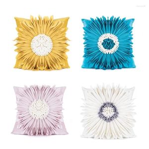 Oreiller 3D Fleurs faites à la main Cover Velvet Chrysanthemum Home Decor Sofa Oreadcase