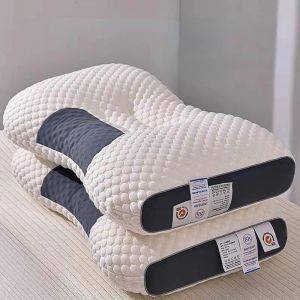 Pillow 3D hydrotherapy massage partition sleep protection neck knitted cotton pillow bed pillow core gift anti fatigue 230704