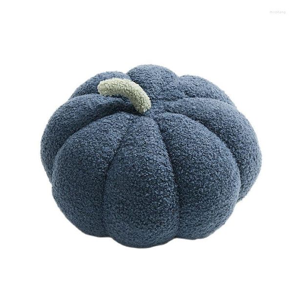 Almohada 3D calabaza tela de terciopelo sólido sofá asiento silla S niños jugar azul blanco decoración del hogar textil