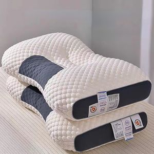 Almohada 3D Spa Masaje Almohada Partición Ayuda a dormir y proteger el cuello Almohada Punto Algodón Almohada Cama 230406