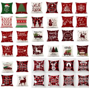 Oreiller 4 pièces décor de noël maison taies d'oreiller intérieures couvre 45x45 2024 Plaid pour canapé salon