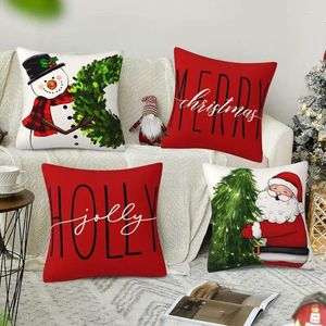 Oreiller 4 pcs Couvre les couvre-Noël décorations de vacances d'hiver rustiques pour la chaise de chaise canapé-lit