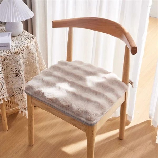 Oreiller 40cm 45cm 50cm tampons de chaise en peluche carrée carrée avec des liens tapis de tabouret non glip