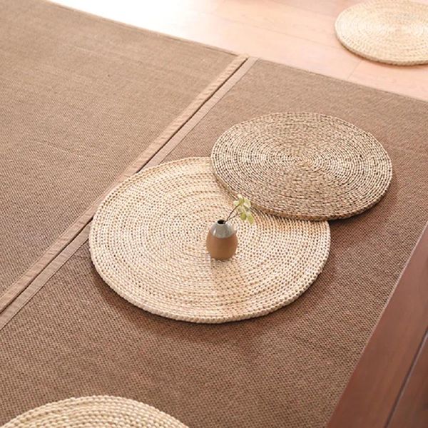 Oreiller 40cm de tapis d'herbe moulue de futon jeu méditation pushgrass rotin tatami tatami thesle de style japonais