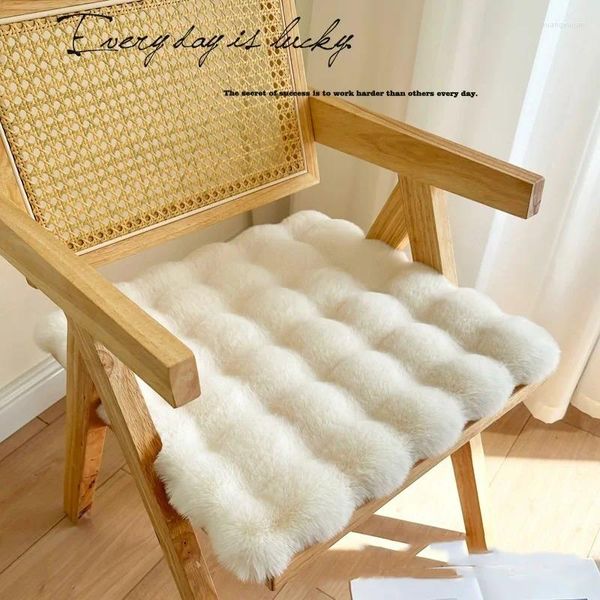 Oreiller 40x40cm carré fausse fourrure chaise de chaise de mouton couvercle couvercle coussinet super doux tapis pour canapé-canapé de chambre à coucher vivant