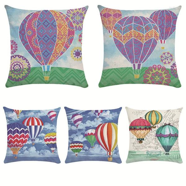 Oreiller 45 45 cm motif ballon d'air couverture en peluche Super douce décoration de la maison canapé-lit décor taie d'oreiller décorative