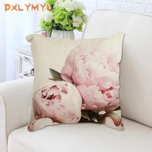 Oreiller 45 45cm de fleurs couvercle lin lin polyester taie d'oreiller cojines décorativos para canapé décor de chambre à la maison