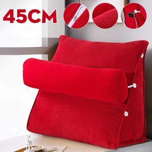 Almohada 45 cm Comfort de reposo de cama suave Lectura de Big Wedge Sofá de backrest de respaldo para adultos Soporte para sentarse