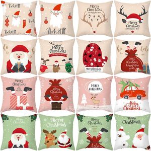 Kussen 45 cm Merry Christmas Cover Pillowcase 2022 Decoraties voor thuis Xmas Happy Year Noel Ornament Gifts