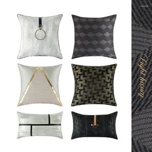 Kussen 45x45/50x30cm Mordern luxe zwarte deksel geometrische jacquard kussensloop sofa decoratieve slilling textuur