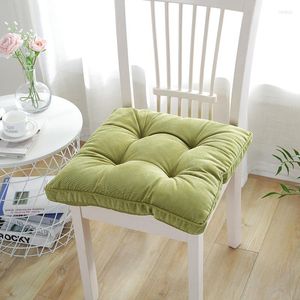 Oreiller 45x45cm Chaise Assis Pad Ourdoor Velours Épaississement Augmenter Hiver Simple Tissu À Manger Vert