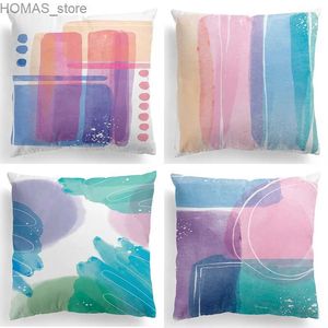 Oreiller 45x45cm Étui imprimé coloré Abstrait Géométrique Art Graffiti Design Canapé Housse de coussin Ornement créatif Décoration de la maison Y240401