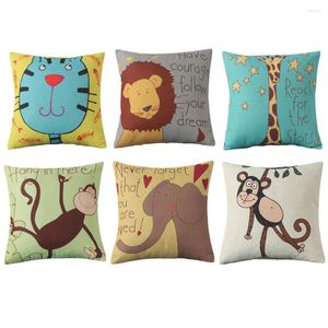 Almohada 45x45cm lindo dibujos animales de animales impresos cubierta para niños habitaciones de cumpleaños regalo de dormitorio
