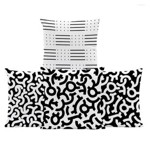 Almohada 45x45 cm estilo blanco y negro retrato geométrico funda de almohada sofá de casa cubierta de oficina al por mayor