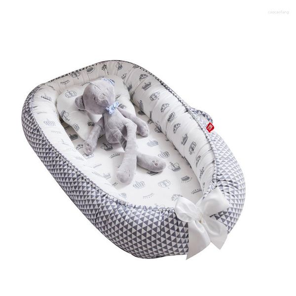 Almohada 85 50 cm Nacido Bebé Nido Cama con cuna Viaje portátil Infantil Niño Cuna de algodón para cuna Parachoques