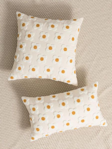 Oreiller à fond blanc, petite taie d'oreiller moderne et fraîche de Style Rural en peluche tissée à fleurs, utilisée pour le canapé, la chambre à coucher et le salon