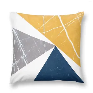 Oreiller Résumé Modèle triangles bleu / jaune gris jet Luxury Luxury Room Decorative S Couverture