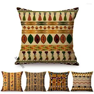 Pillow Africa Style géométrique Tradition Culture Modèle d'art Cover décoratif