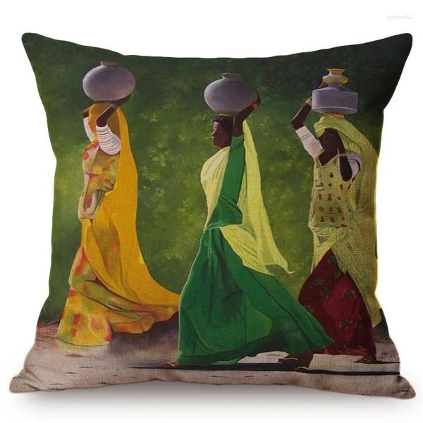 Pillow Africa Woman Lifestyle Abstract Painting Oil Painting Sofa Cover
