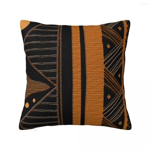 Almohada Diseño africano Funda de almohada Impresión Poliéster Cubierta Decoración Caja antigua Hogar Cuadrado 40X40cm