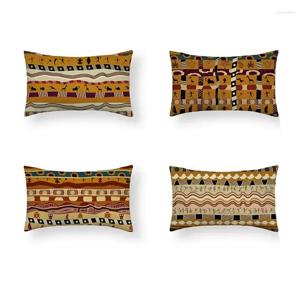 Pillow African National Decor Style Caractère Tomem Patché