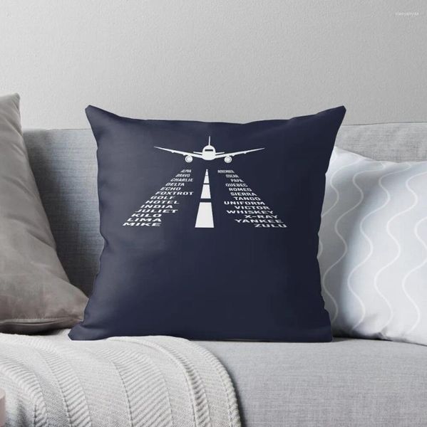 Alfabeto fonético del avión de almohada |Pilot Gift Throw Cover Luxury Sofá Cubiertas decorativas