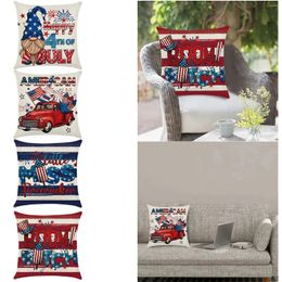 Kussen American Independence Day Cover 4 juli Flag Truck Bank Sofa Linnen Cool Side Pillowcase Slip Brand