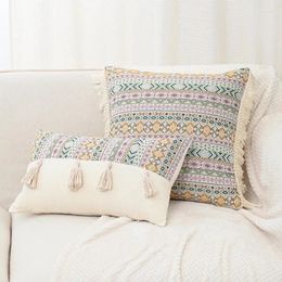 Kussen Amerikaanse stijl handgemaakte kwastje omslag retro jacquard patchwork franjes covers decoratieve woningdecor woonkamer