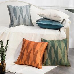 Almohada estilo americano cubierta jacquard 45x45cm abstracto hojas de naranja verde almohadas decorativas silla de sofá