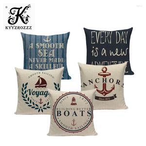 Kussen Anker Schip Gooi Hoes Beddengoed Camping El Office Home Oceaan Decor Stof Voor Meubels Kussensloop