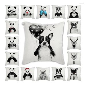 Oreiller animal chien panda love luxe jet couverture de couverture du salon à la maison