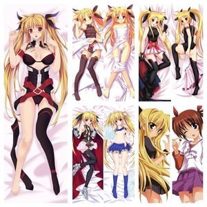 Oreiller Anime Dakimakura fille magique lyrique Nanoha Takamachi étreinte corps couverture bricolage personnalisé coussin décoratif taie d'oreiller