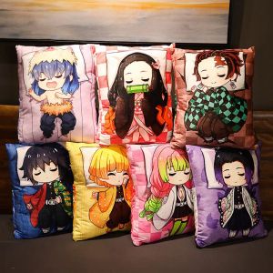 Oreiller Anime fantôme tuer lame de dessin animé jouets en peluche vous haricots en peluche charbon de bois Zhilang oreiller facilité poupée périphérique enfants cadeaux décoration de la maison