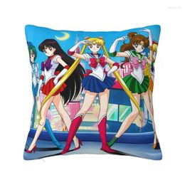 Pillow Anime Super Moon Girl Case 45x45cm Decor Home Home Japanese Shojo Manga Sailor Couverture moderne