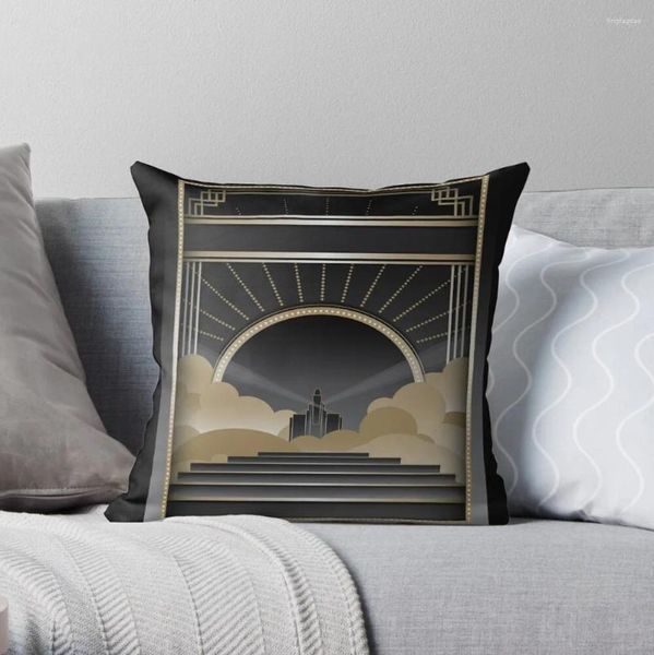 Funda de almohada con diseño Art Deco en V, funda de almohada de poliéster para sofá, hogar, sala de estar, decoración de asiento de coche, 45x45cm