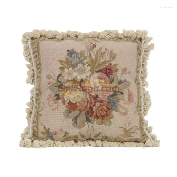 Oreiller Tapisserie artistique Tenir Needlepoint National Tissé Renaissance Français Tenue douce Brodée à la main