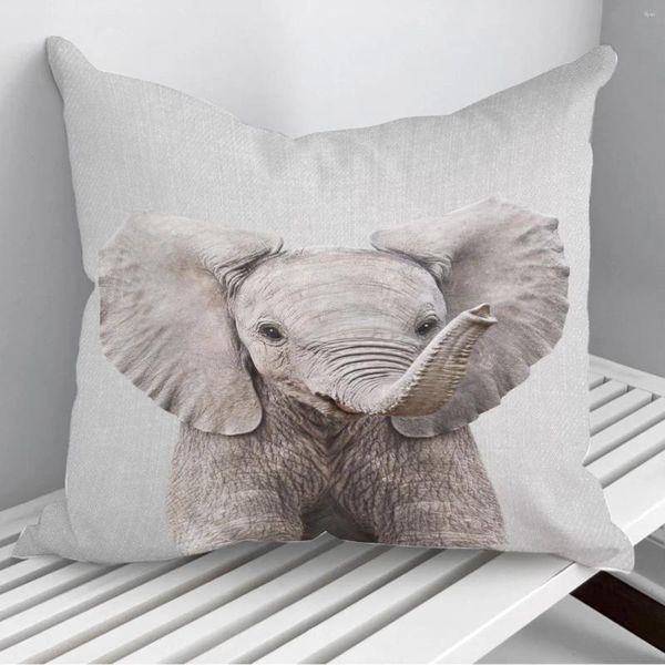 Oreiller bébé éléphant coloré coussins couverture sur canapé décor à la maison 45 45 cm 40 40 cm cadeau taie d'oreiller Cojines goutte