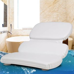 Oreiller Baignoire oreiller 3 panneaux Solide aspiration baignoire à glissement de baignoire imperméable Spa Coussin s'adapte à baignoires incurvées ou droites