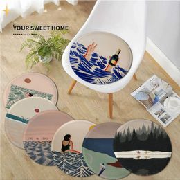 Pillow Beach Swim Pool Abstract Art Square Chair Soft Office Car Seat Comfort Breathable 45x45cm Pads