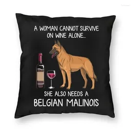 Oreiller belge malinois et vin de chien de chien de couverture oreillers berger animal chiot s jet pour la décoration du boîtier du salon