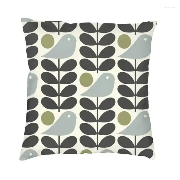 Almohada Bird Orla Kiely Patrón abstracto Funda de tiro Decoración de la sala de estar Impresión 3D Funda escandinava Sofá Funda de almohada