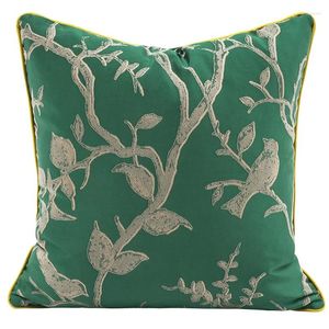 Almohadas almohadas almohadas retro cubierta verde china para el sofá 45x45 sala de estar de casa vintage decoraciones del hogar