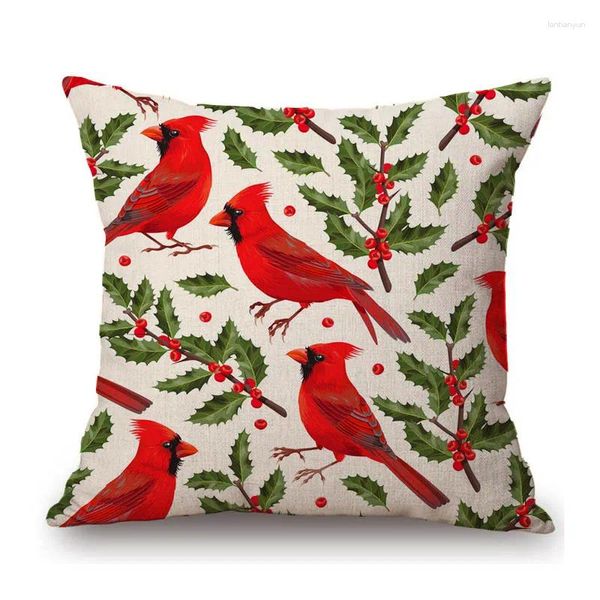 Bájaros de almohadas Royalty Bullfinch Blooming Cherry Árbol Ramas Arte de flores Caso de decoración de la casa del hogar