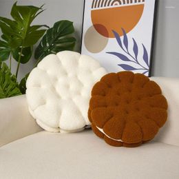Oreiller chaise de biscuit s mignon canapé de bureau rond dos oreillers en cachemire d'agneau doux pour la chambre légère de luxe décoration de maison