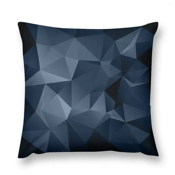 Almohada Patrón Poligonal Negro Y Azul. Fundas de sofá decorativas S para sala de estar de lujo
