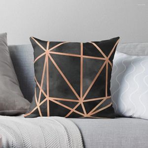 Pillow Black Copper Geo Throw Case