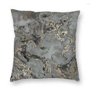Taie d'oreiller Texture marbre noir or et gris, taie d'oreiller décorative à motif géométrique pour la maison, pour le salon