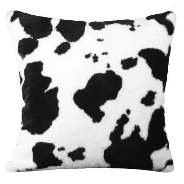 Oreiller noir blanc vache de vache à imprimé couvre couvre