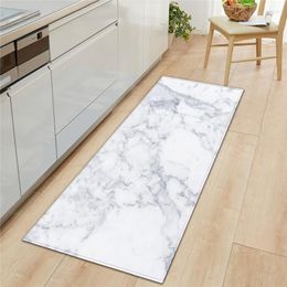 Oreiller noir blanc marbre imprimé paillasson long tapis de sol tapis pour salon cuisine salle de bain tapis Tapetes Para Casa Sala
