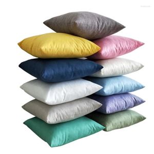 Taie d'oreiller vierge, couleur unie, housse en Imitation coton et lin, taie d'oreiller pour canapé, 25 décorations pour la maison